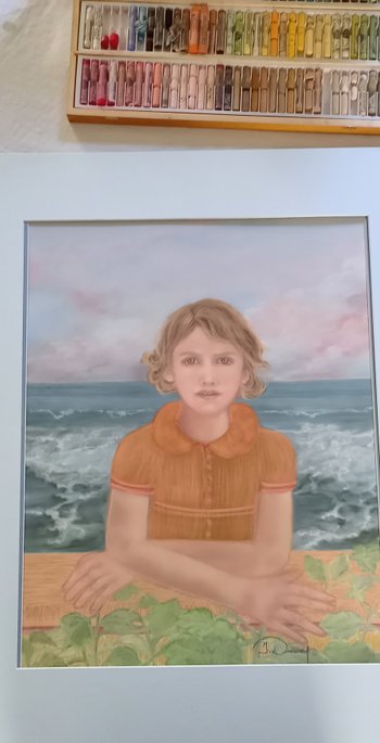 Grand pastel portrait "Le petit Emile" 