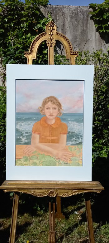 Grand pastel portrait "Le petit Emile" 