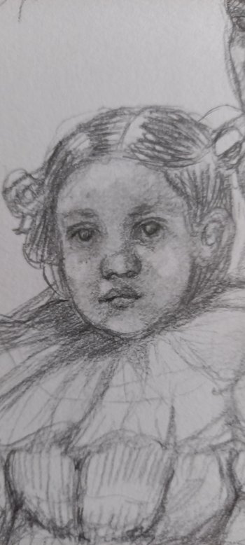 Graphite drawing after Mary Cassat