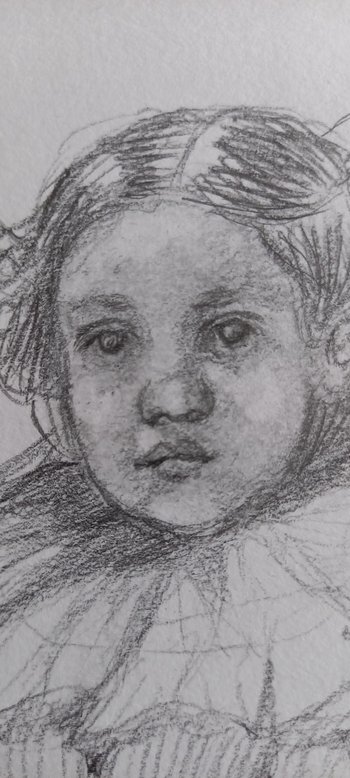 Graphite drawing after Mary Cassat