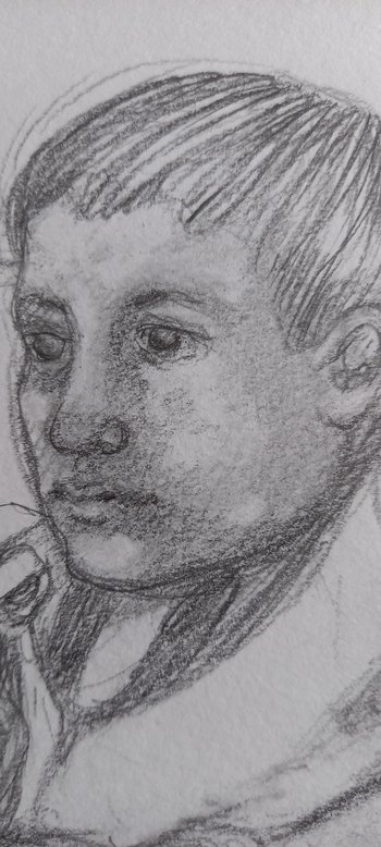 Graphite drawing after Mary Cassat