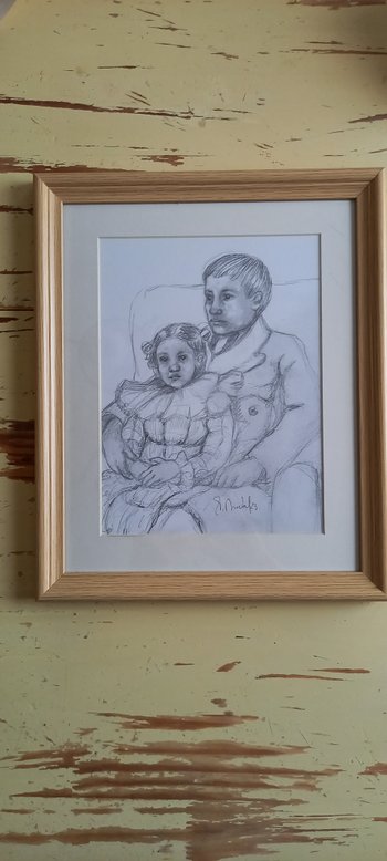 Graphite drawing after Mary Cassat