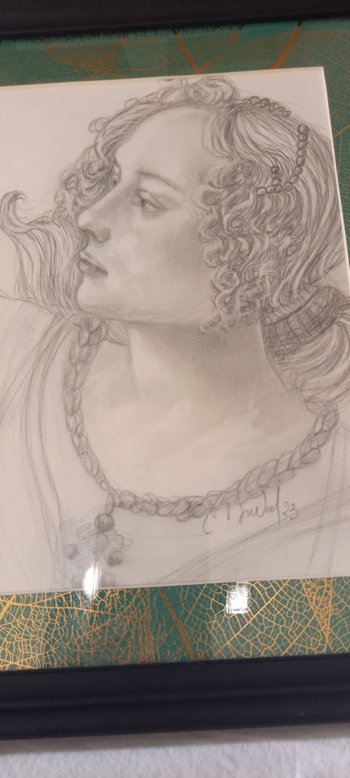 Dessin mine de plomb d'après Sandro Botticelli/le Printemps