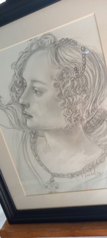 Dessin mine de plomb d'après Sandro Botticelli/le Printemps