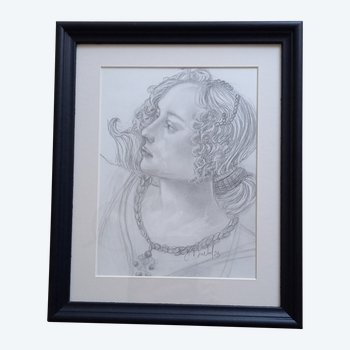 Dessin mine de plomb d'après Sandro Botticelli/le Printemps