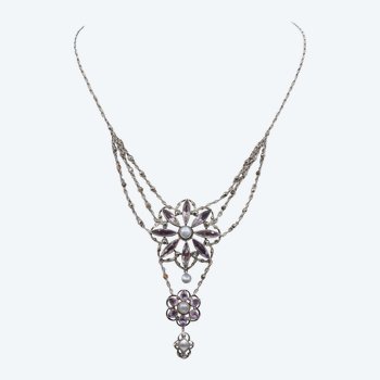 Collier, Argent Et Améthyste, XIXe Siècle.