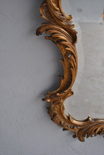 Miroir En Stuc Doré Rocaille époque XIXème