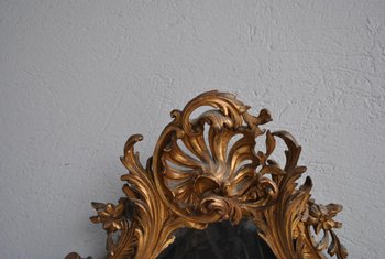 Miroir En Stuc Doré Rocaille époque XIXème
