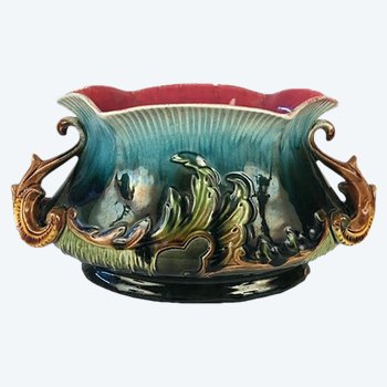 Small planter in polychrome slip