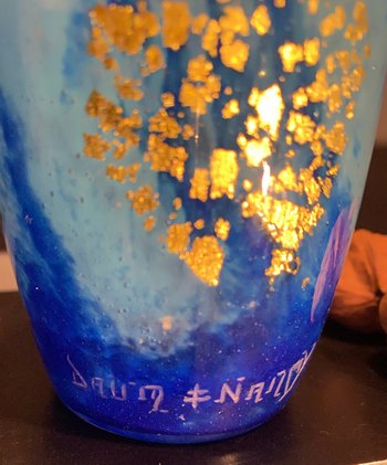 Vaso Daum con cicala, vaso liberty della scuola di Nancy