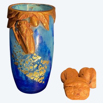 Daum-Vase mit Zikade, Jugendstil-Vase der Nancy-Schule