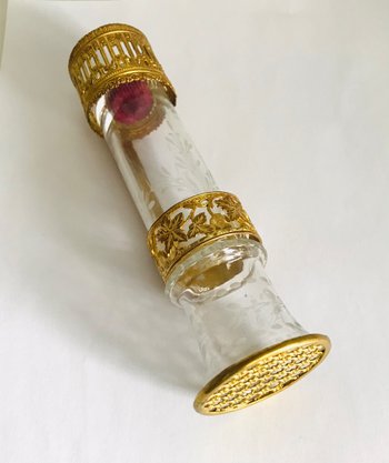Kutschenvase Blumenstraußhalter aus Kristall und vergoldeter Bronze Napoleon III 19
