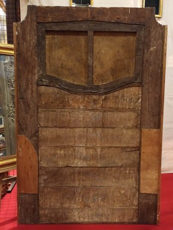 18th Century Trumeau, Louis XV, Oak Carved With Winged Angels And Canvas With Cherubs 118 X 178 Cm