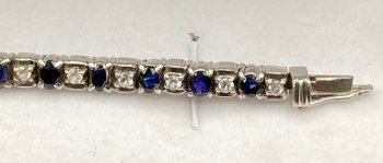BRACELET ARGENT MASSIF SAPHIRS