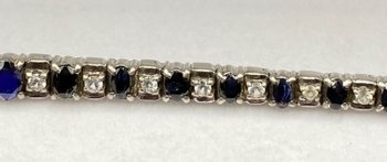 BRACELET ARGENT MASSIF SAPHIRS