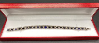BRACELET ARGENT MASSIF SAPHIRS