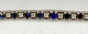 BRACELET ARGENT MASSIF SAPHIRS