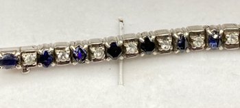 BRACELET ARGENT MASSIF SAPHIRS