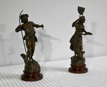 Coppia di Soggetti Regolati "Il Pescatore e la Pescatrice", di G.Maxim - Inizio XX Sec.