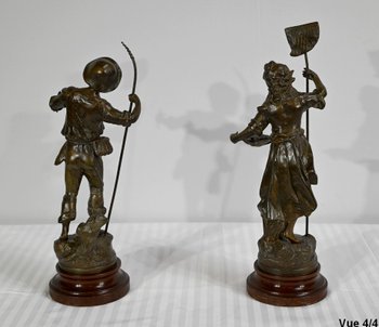 Coppia di Soggetti Regolati "Il Pescatore e la Pescatrice", di G.Maxim - Inizio XX Sec.