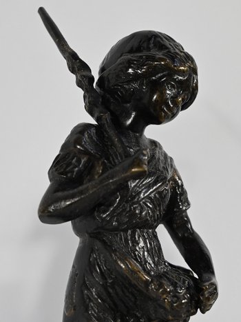 Bronzi “Il pastore e la pastorella”, firmati Laurini, secondo L & F. Moreau – Inizio XX secolo