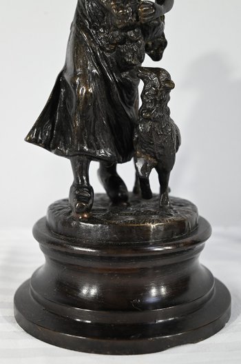 Bronzi “Il pastore e la pastorella”, firmati Laurini, secondo L & F. Moreau – Inizio XX secolo