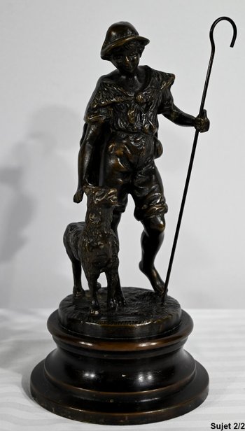 Bronzi “Il pastore e la pastorella”, firmati Laurini, secondo L & F. Moreau – Inizio XX secolo
