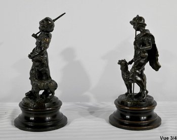 Bronzi “Il pastore e la pastorella”, firmati Laurini, secondo L & F. Moreau – Inizio XX secolo
