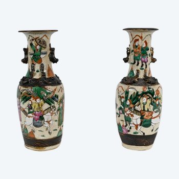 Paire de Vase en Porcelaine de Nankin, Chine – Fin XIXe