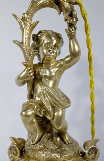 Coppia di Candelieri in Bronzo Dorato, Epoca Napoleone III - Metà XIX Secolo