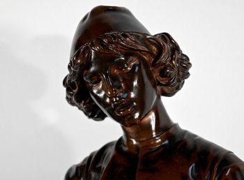 Bronzo “Cantore fiorentino del XV secolo”, firmato P.Dubois – 1865