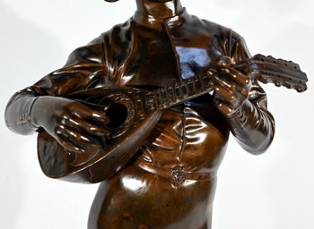 Bronzo “Cantore fiorentino del XV secolo”, firmato P.Dubois – 1865