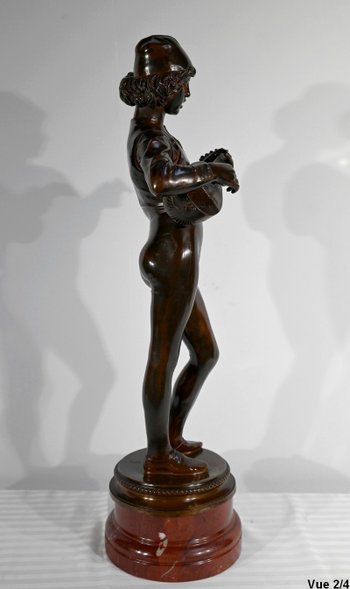 Bronzo “Cantore fiorentino del XV secolo”, firmato P.Dubois – 1865