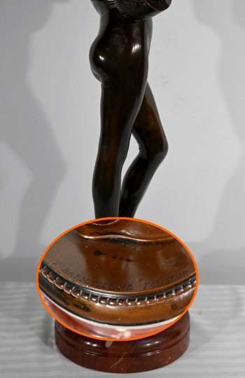 Bronzo “Cantore fiorentino del XV secolo”, firmato P.Dubois – 1865