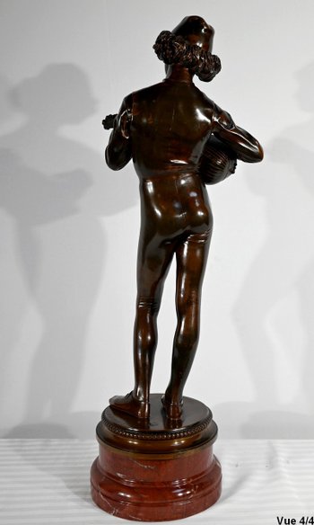 Bronzo “Cantore fiorentino del XV secolo”, firmato P.Dubois – 1865