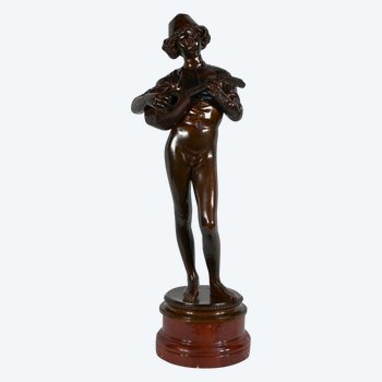 Bronzo “Cantore fiorentino del XV secolo”, firmato P.Dubois – 1865