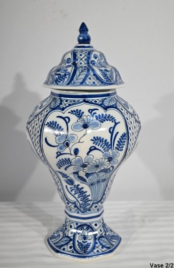 Pair of Delft Earthenware Vases - Early 20th Century