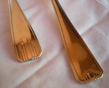 12 teaspoons + matching sugar tongs in silver Orfèvre Perrin