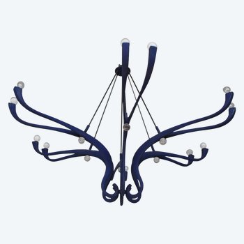 Vintage 1990s Design Chandelier with 12 Lights