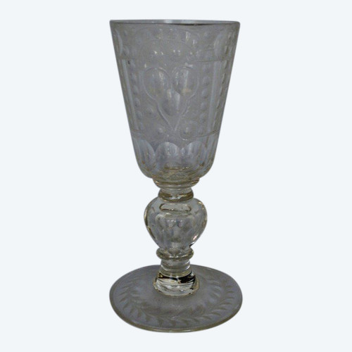 Bohemian leg glass, Mid 18th Century.