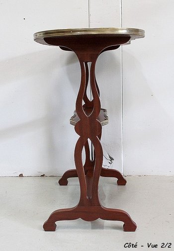 Small “Rognon” Serving Table in Mahogany Veneer, Louis XVI Style – Late 19th Century