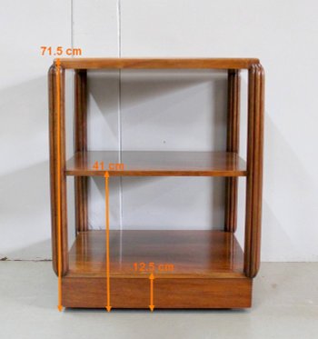 Table Desserte à Roulettes en Noyer, Art Déco – Début XXe