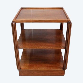 Table Desserte à Roulettes en Noyer, Art Déco – Début XXe