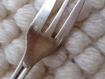 Christofle box including 12 cake forks in silver metal Bérain model year '50