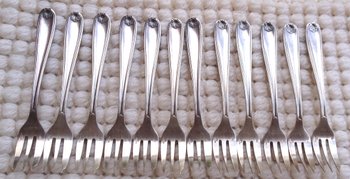 Christofle box including 12 cake forks in silver metal Bérain model year '50