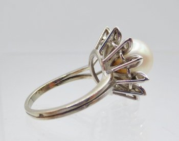 Anello, Perla E Oro Bianco.