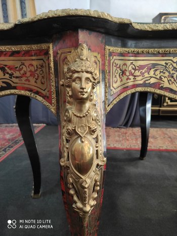 Table Violon Napoléon III en Marqueterie Boulle
