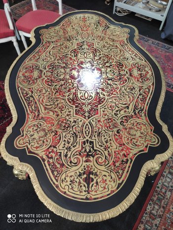 Table Violon Napoléon III en Marqueterie Boulle