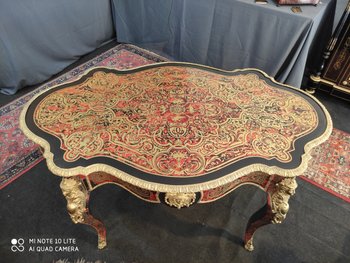 Table Violon Napoléon III en Marqueterie Boulle