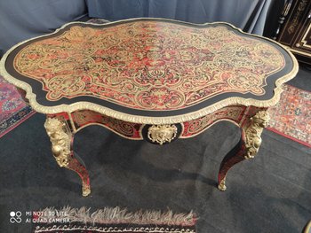 Table Violon Napoléon III en Marqueterie Boulle